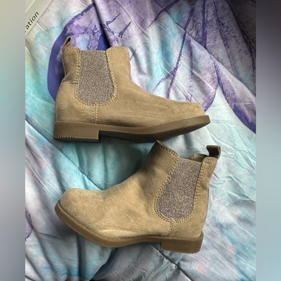 H&M Toddler Girls Taupe Glitter Booties Size 8.5 - Picture 6 of 7